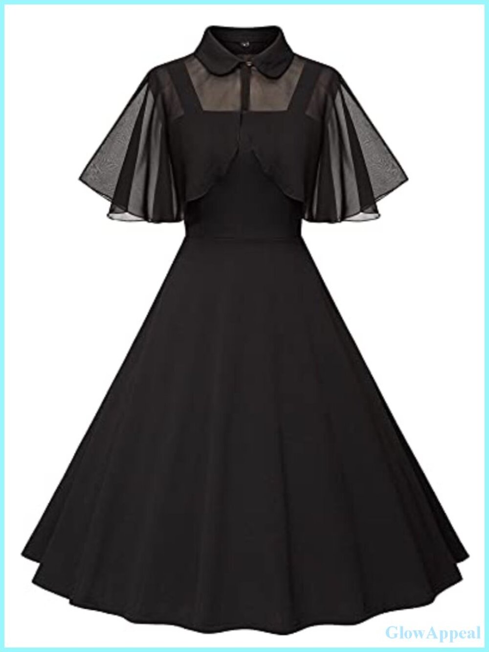 Vintage 1950s Swing Dress with Pockets & Chiffon Shawl